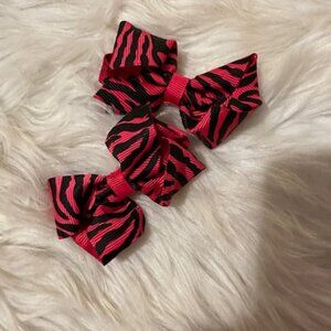 SET of 3" Pink Zebra Boutique Bows  7712  Handmade NWT Boutique